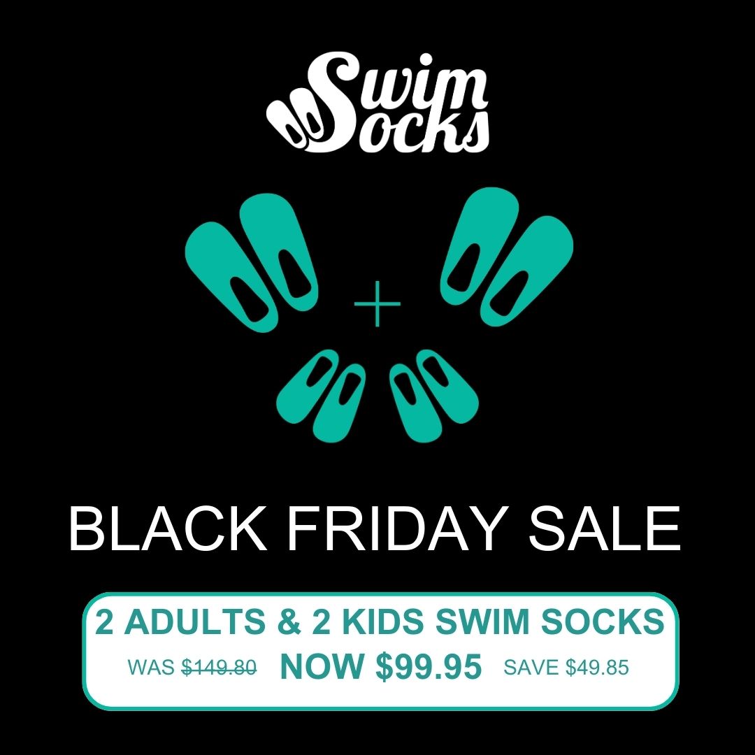 BFCM - 2 Adults & 2 Kids Swim Socks