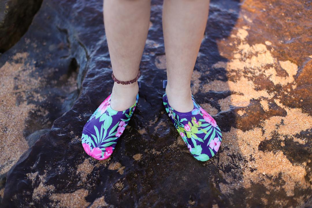 Pink Purple Tropics Swim Socks